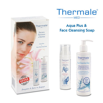 Thermale Med Aqua Plus & Face Cleansing Soap Set – Ενυδατική Κρέμα Προσώπου & Καθαριστικό Σαπούνι για Πρόσωπο & Λαιμό
